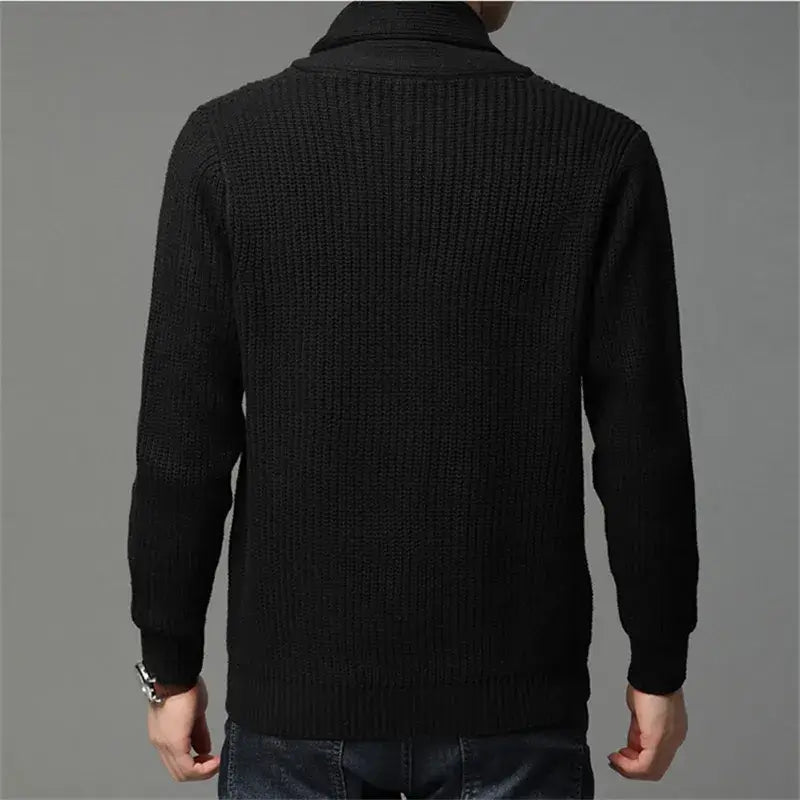 Gilet en tricot côtelé à col châle pour homme | Relvorn