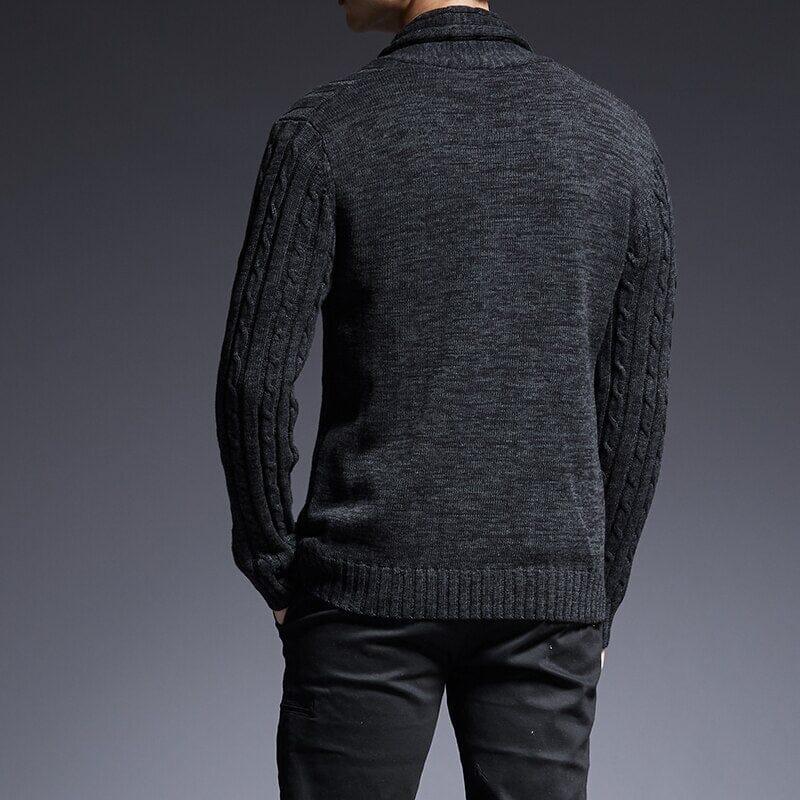 Men's Heavyweight Cable Knit Shawl Collar Cardigan | Relvorn