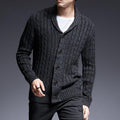 Men's Heavyweight Cable Knit Shawl Collar Cardigan | Relvorn
