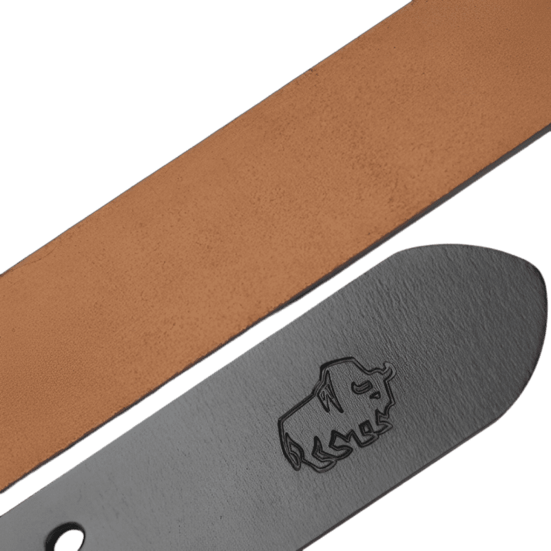 Men's Bison Denim Leather Belt | Relvorn