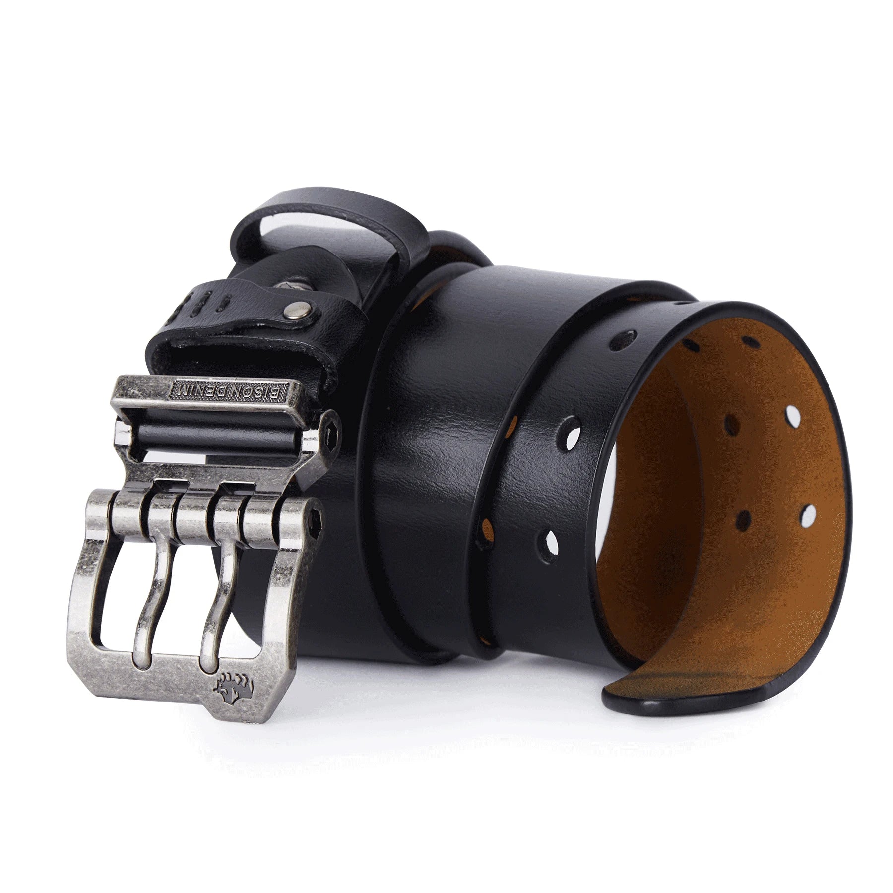 Men's Bison Denim Leather Belt | Relvorn