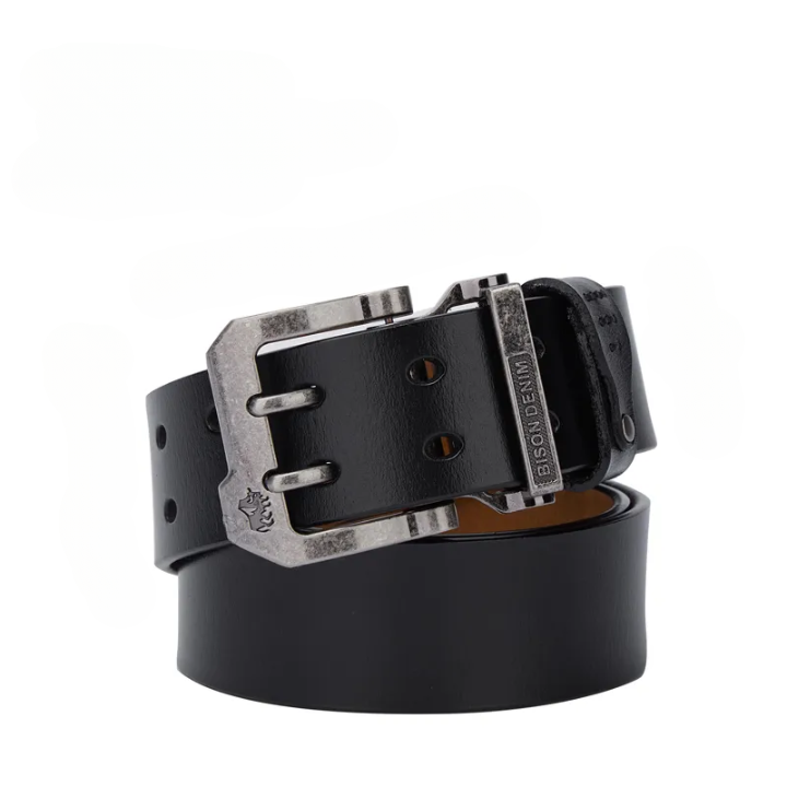Men's Bison Denim Leather Belt | Relvorn