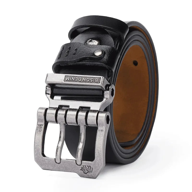 Men's Bison Denim Leather Belt | Relvorn