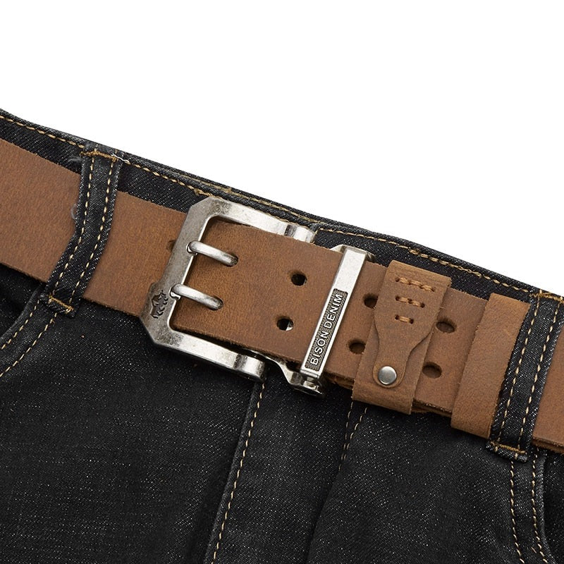 Men's Denim Leather Belt | Relvorn