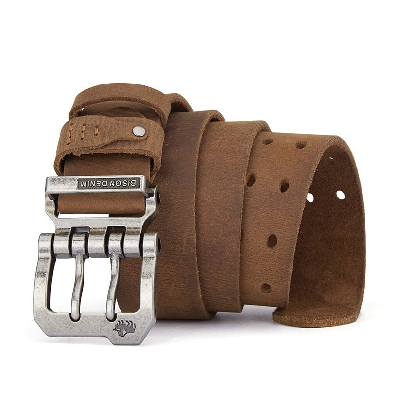 Men's Denim Leather Belt | Relvorn