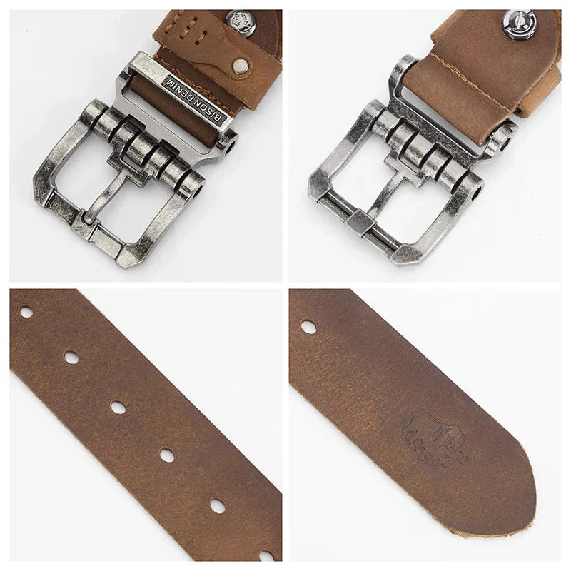 Men's Denim Leather Belt | Relvorn