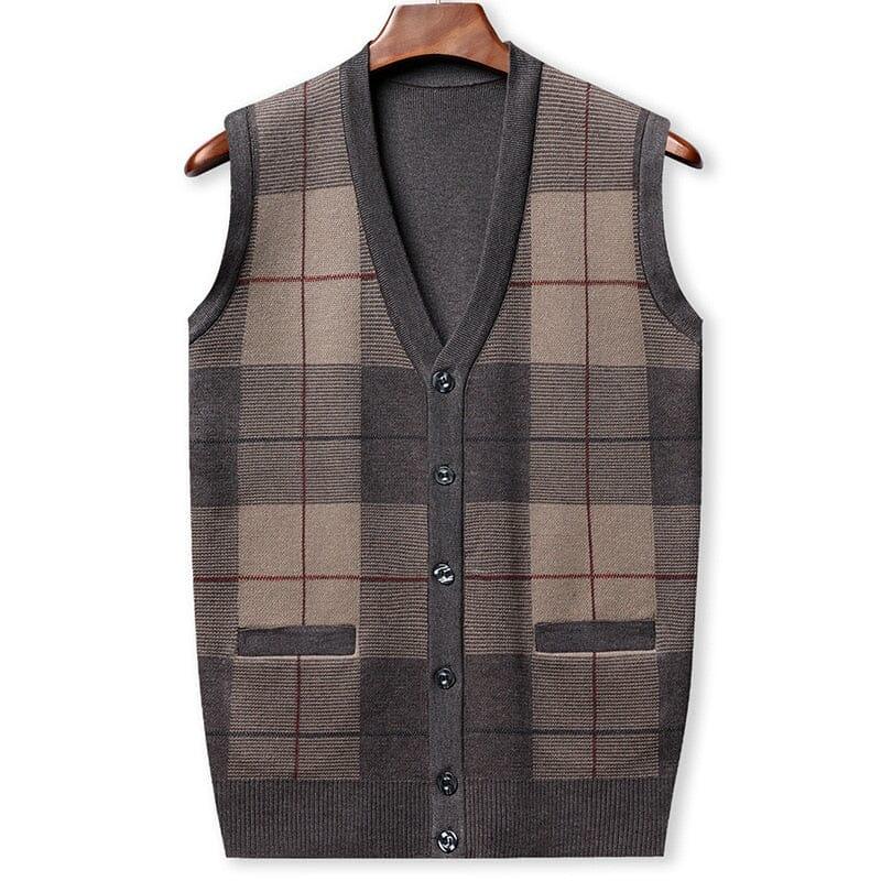 Men's V-neck with Embroidered Finish Austin Waistcoat | Relvorn