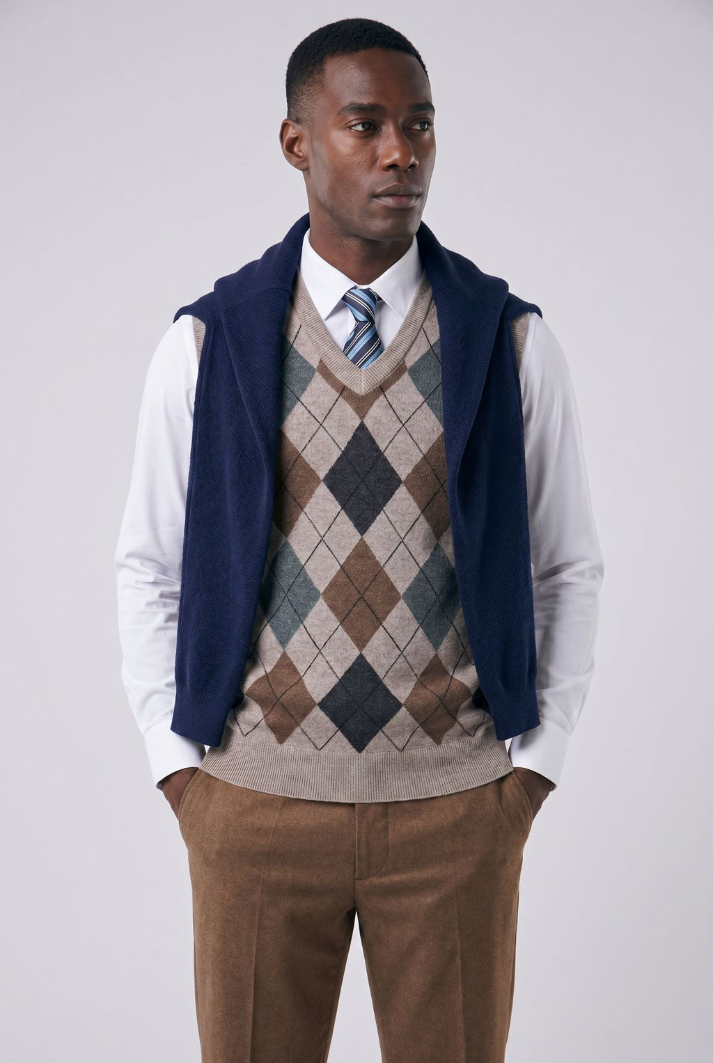 Men's Diamond Pattern Knitted Waistcoat | Relvorn