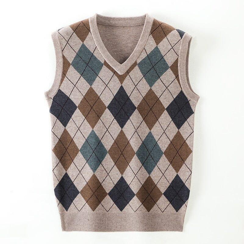 Men's Diamond Pattern Knitted Waistcoat | Relvorn