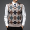 Men's Diamond Pattern Knitted Waistcoat | Relvorn