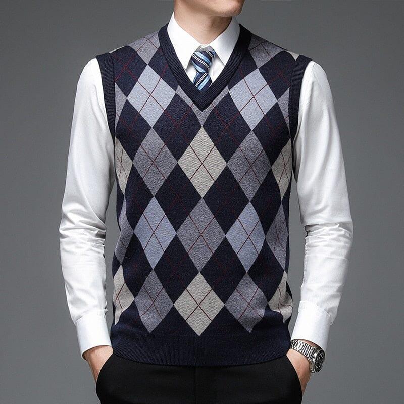 Men's Diamond Pattern Knitted Waistcoat | Relvorn