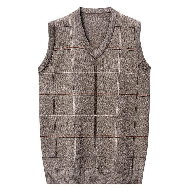 Men's Pattern Geometric Cassel Knitted Waistcoat | Relvorn