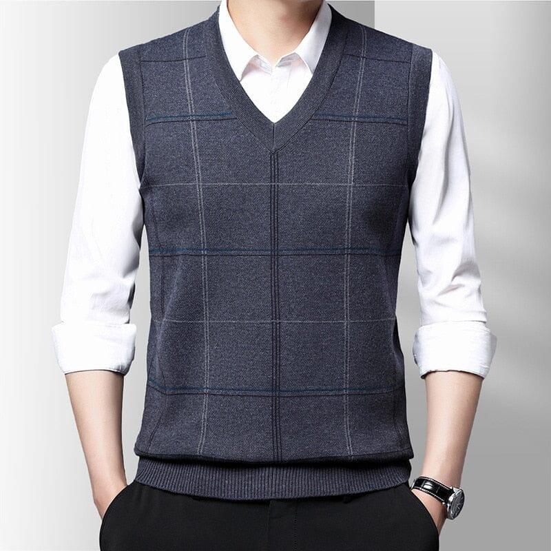 Men's Pattern Geometric Cassel Knitted Waistcoat | Relvorn