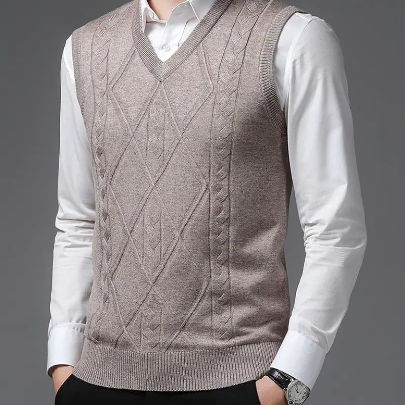 Men's V-neck and Embroidered Finish Waistcoat | Relvorn