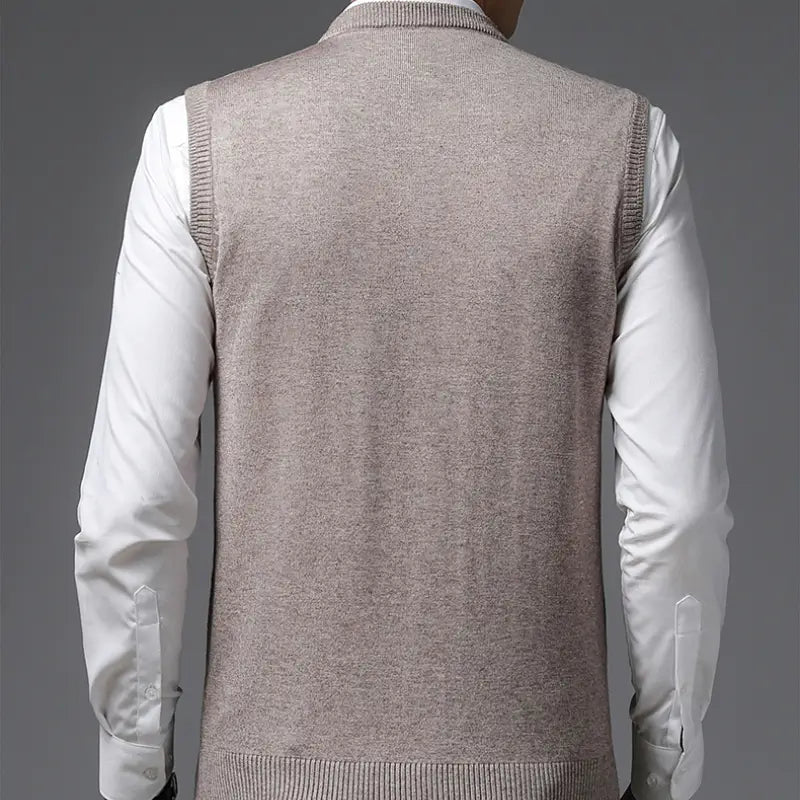 Men's V-neck and Embroidered Finish Waistcoat | Relvorn