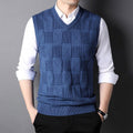 Men's Checked with Design Classic Knitted Waistcoat | Relvorn