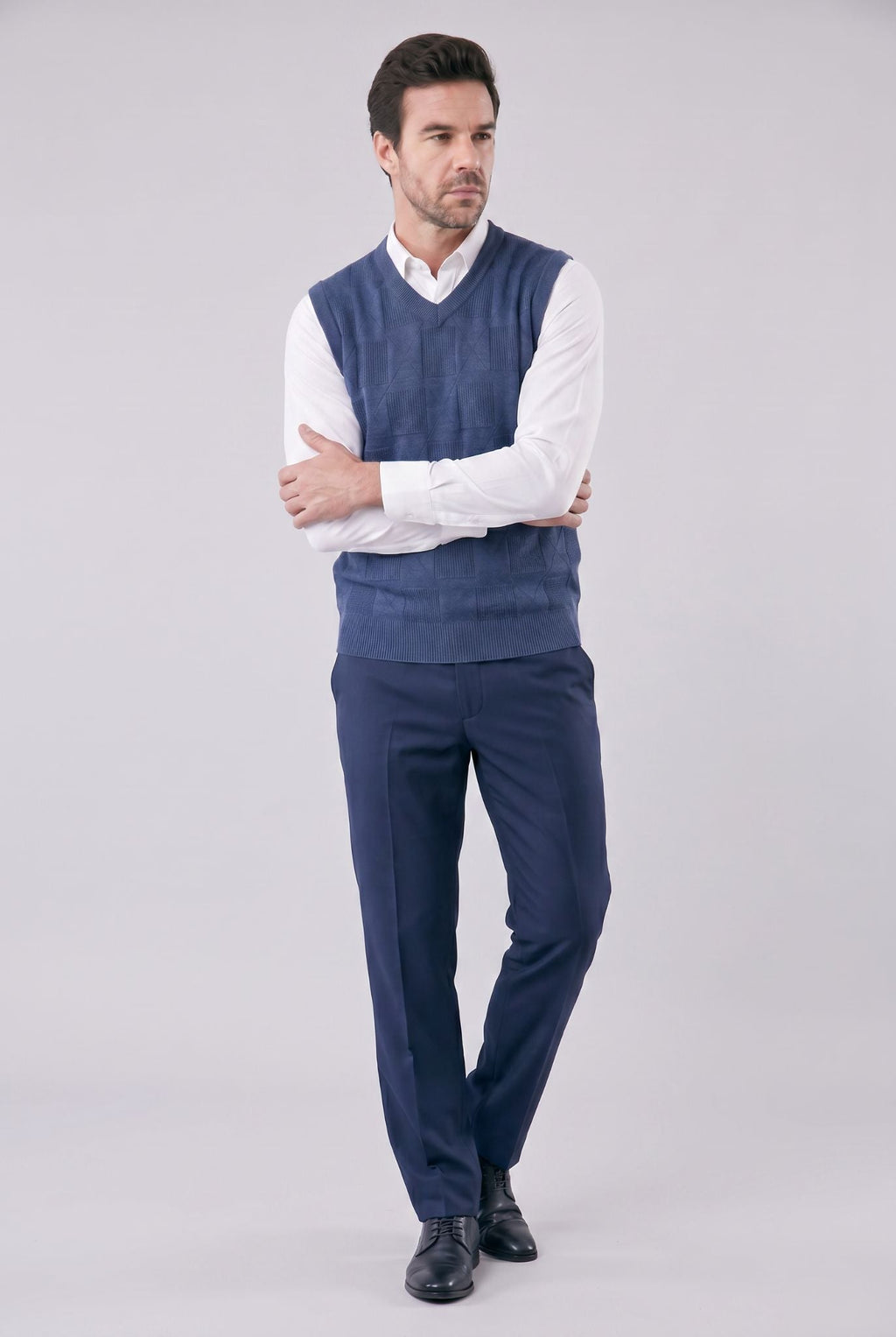 Men's Checked with Design Classic Knitted Waistcoat | Relvorn