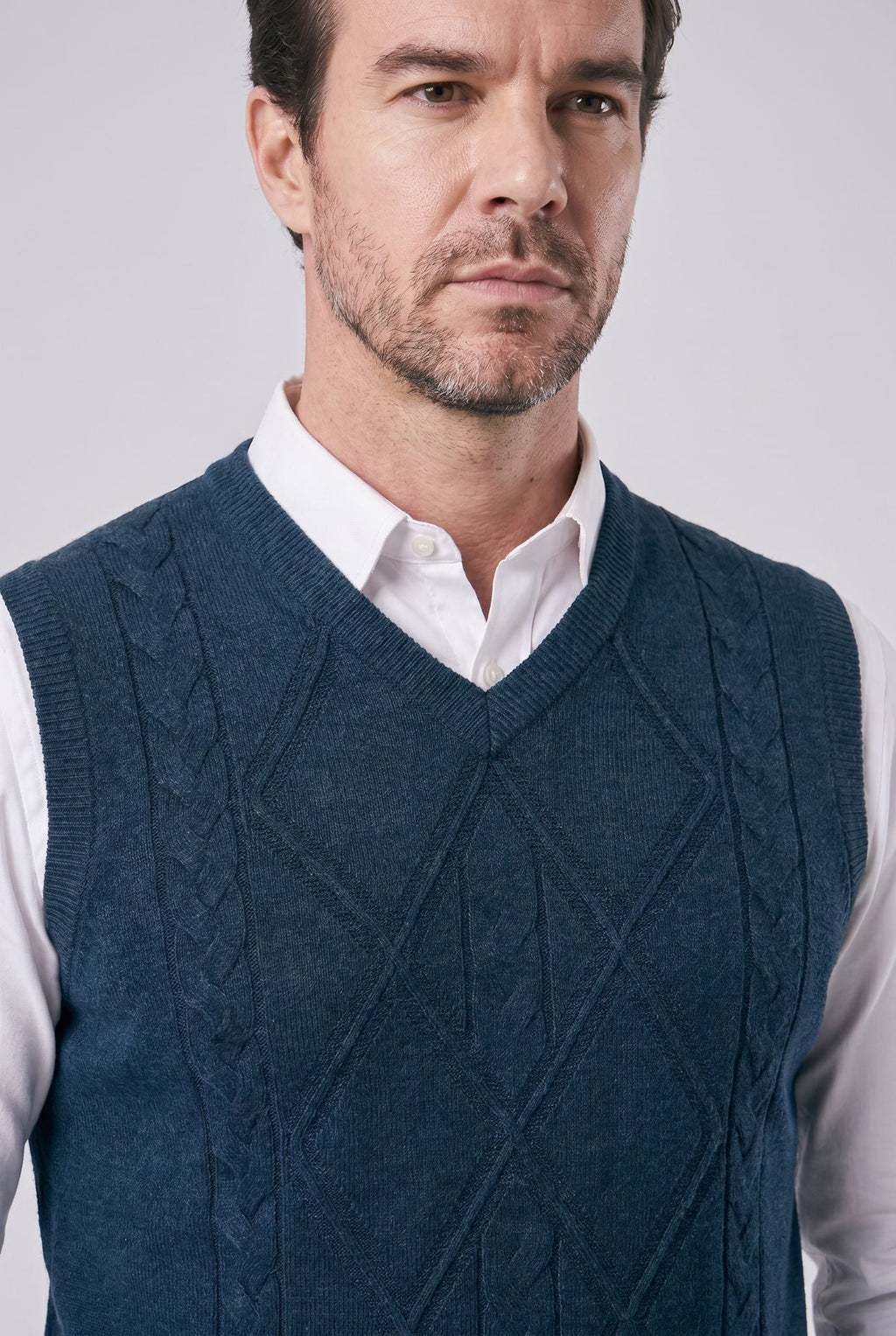 Men's V-neck and Embroidered Finish Waistcoat | Relvorn