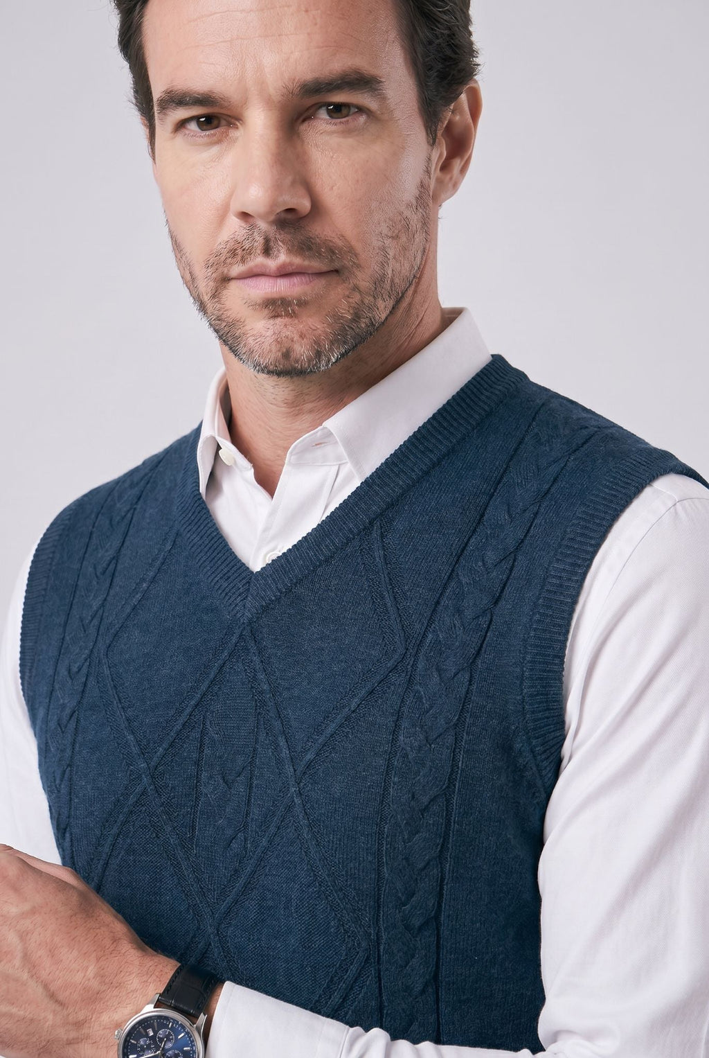 Men's V-neck and Embroidered Finish Waistcoat | Relvorn
