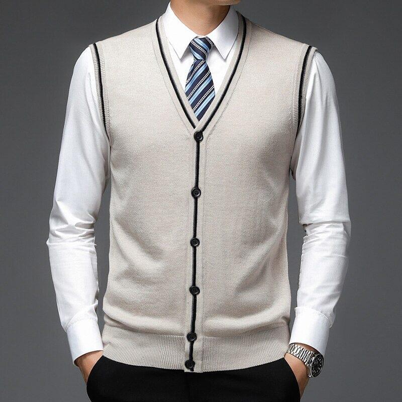 Men's Classic Button-Front Wool Waistcoat | Relvorn