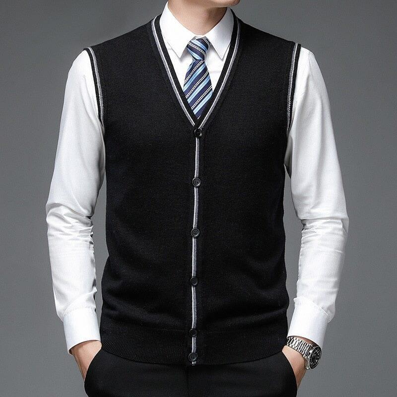 Men's Classic Button-Front Wool Waistcoat | Relvorn