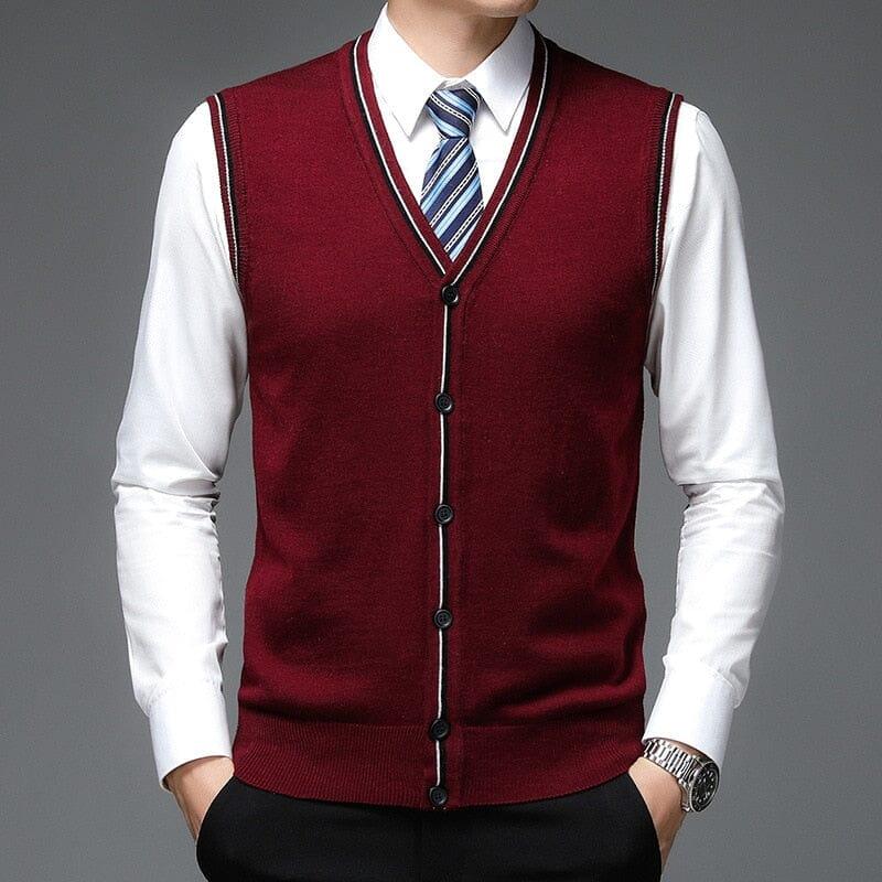Men's Classic Button-Front Wool Waistcoat | Relvorn