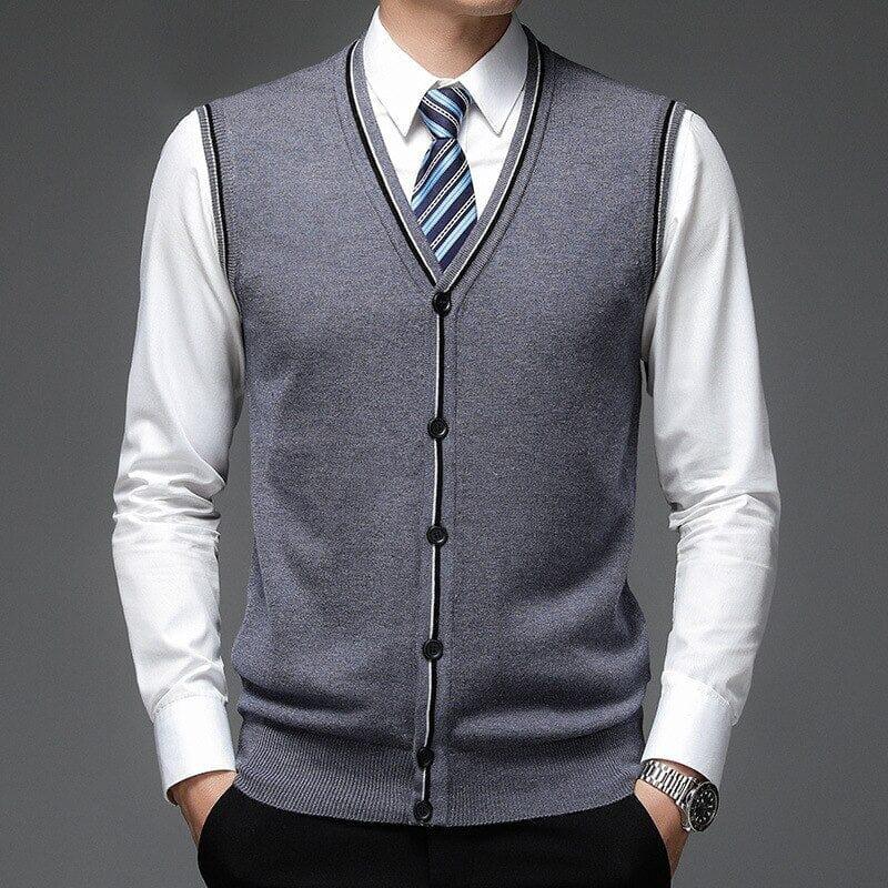 Men's Classic Button-Front Wool Waistcoat | Relvorn