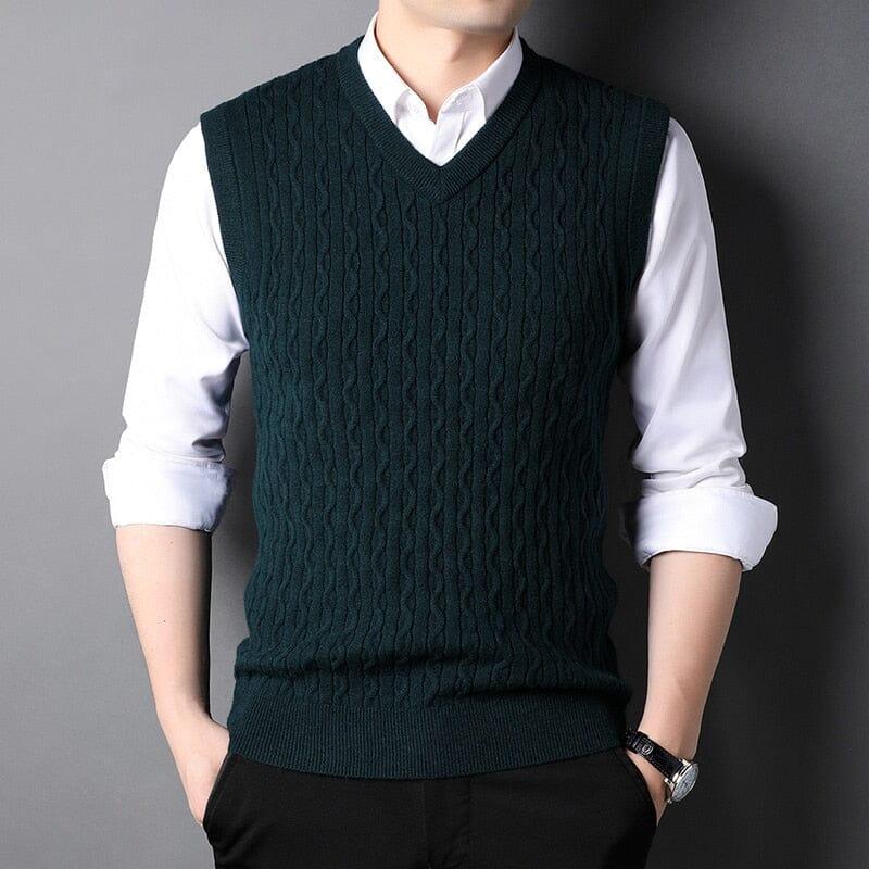 Men's V-neck Classic Knitted Waistcoat | Relvorn