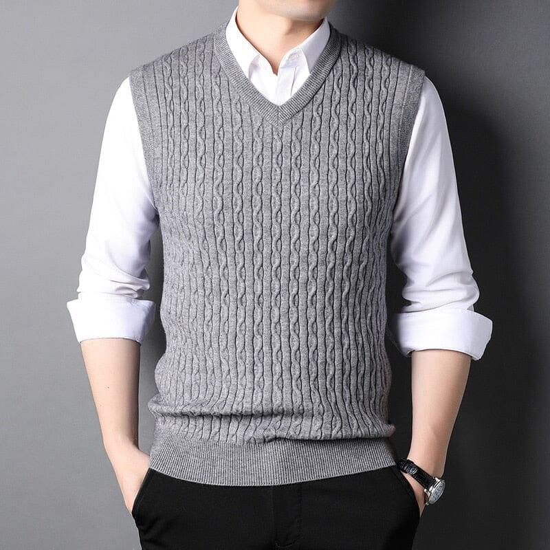 Men's V-neck Classic Knitted Waistcoat | Relvorn