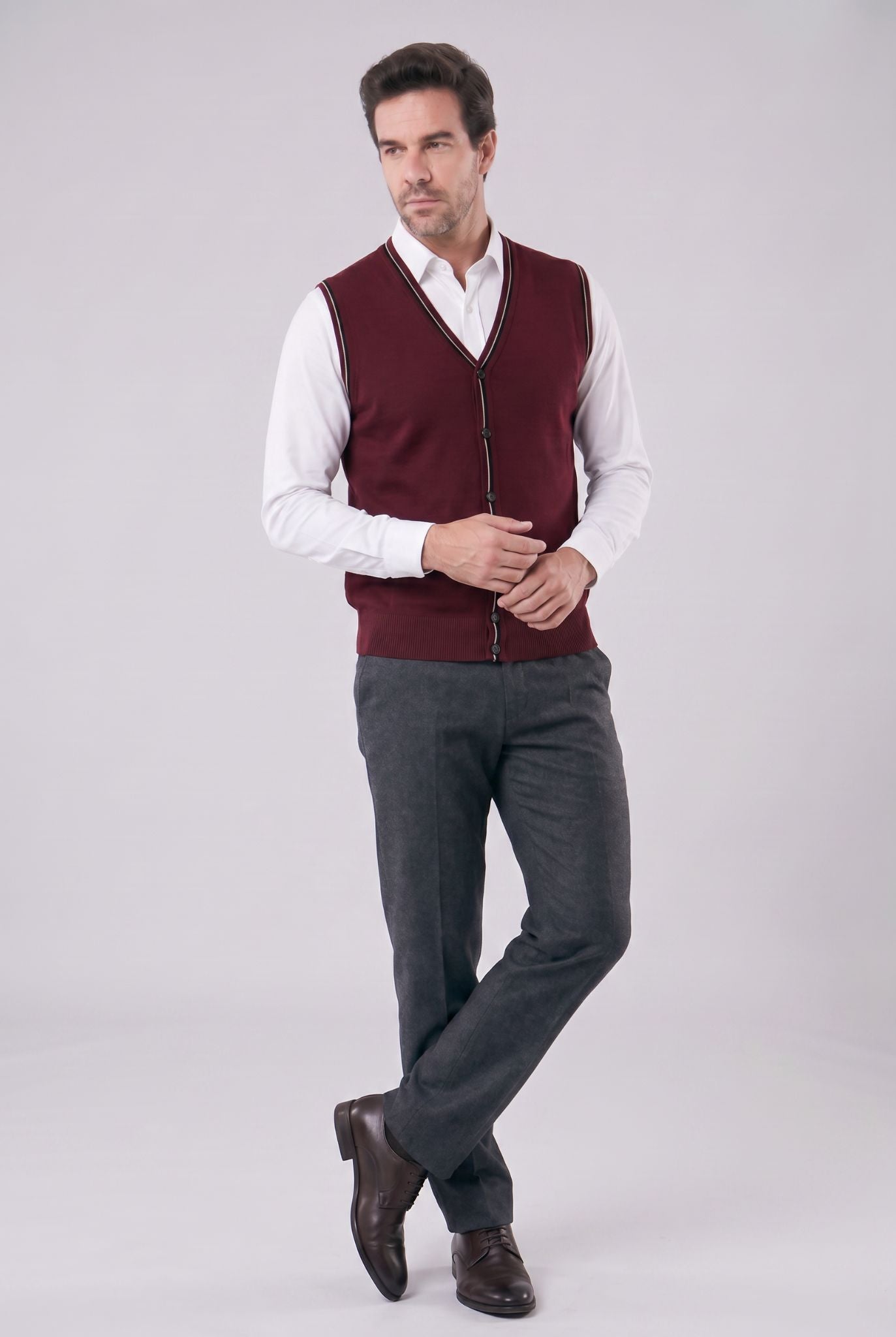 Men's Classic Button-Front Wool Waistcoat | Relvorn