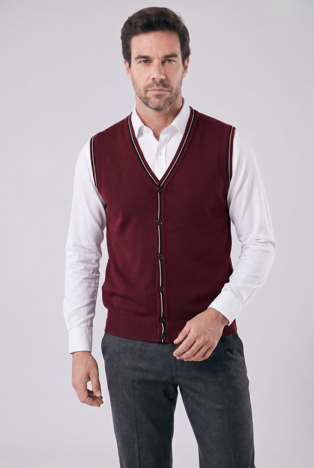 Men's Classic Button-Front Wool Waistcoat | Relvorn