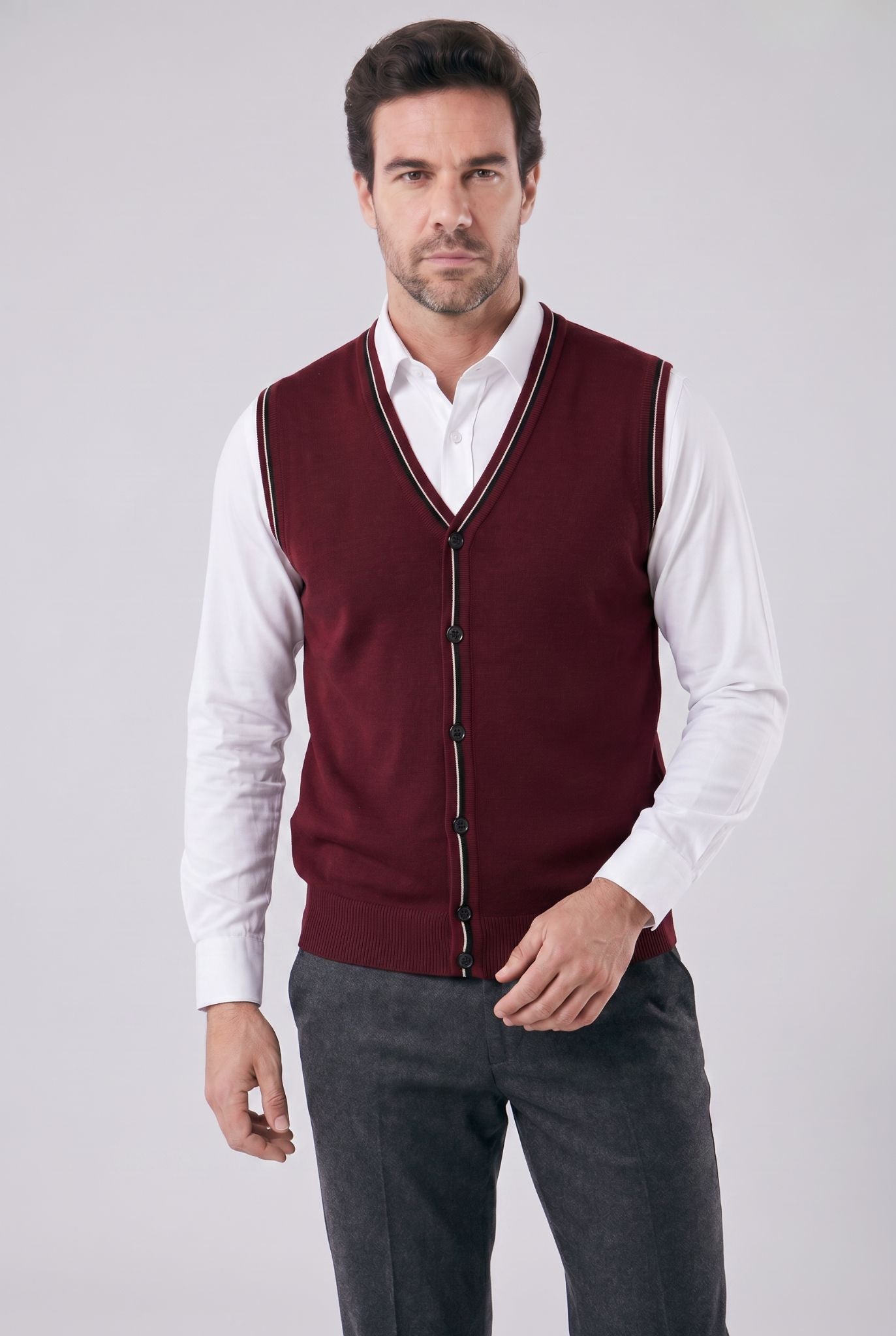 Men's Classic Button-Front Wool Waistcoat | Relvorn