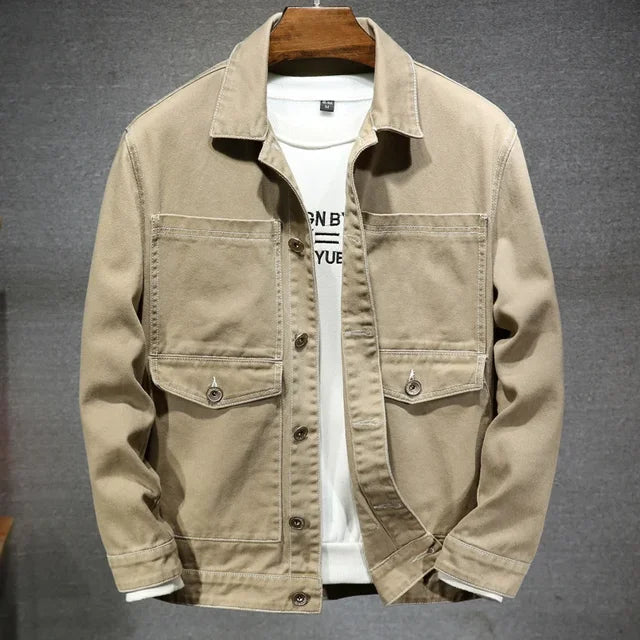 Men's Khaki Denim Jacket | Relvorn