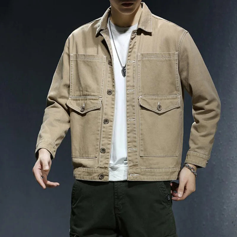 Men's Khaki Denim Jacket | Relvorn