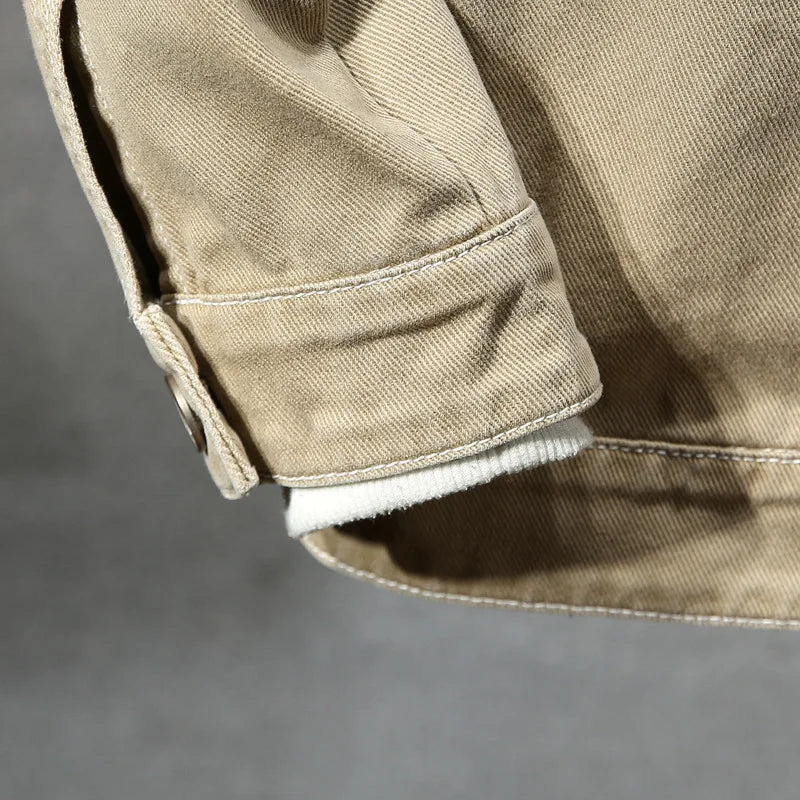 Men's Khaki Denim Jacket | Relvorn