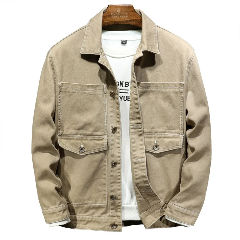 Men's Khaki Denim Jacket | Relvorn
