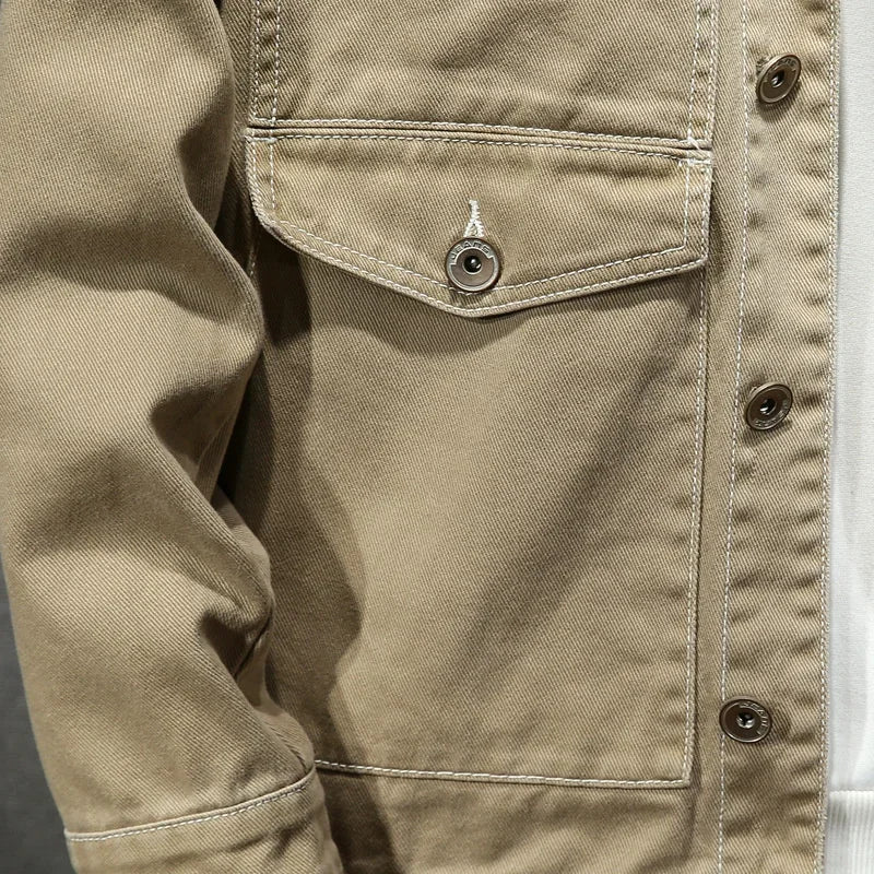 Men's Khaki Denim Jacket | Relvorn