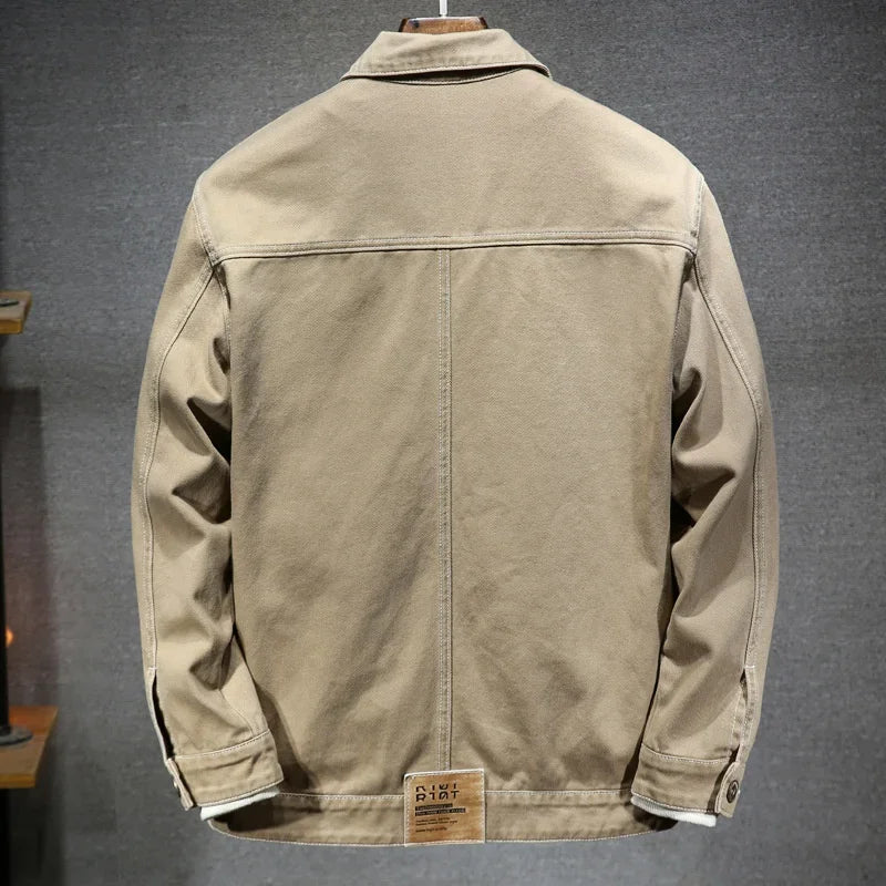 Men's Khaki Denim Jacket | Relvorn