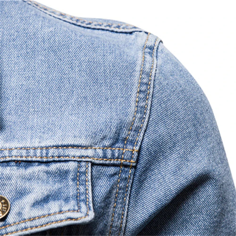 Men's Classic with Chest Pockets Denim Trucker Jacket | Relvorn