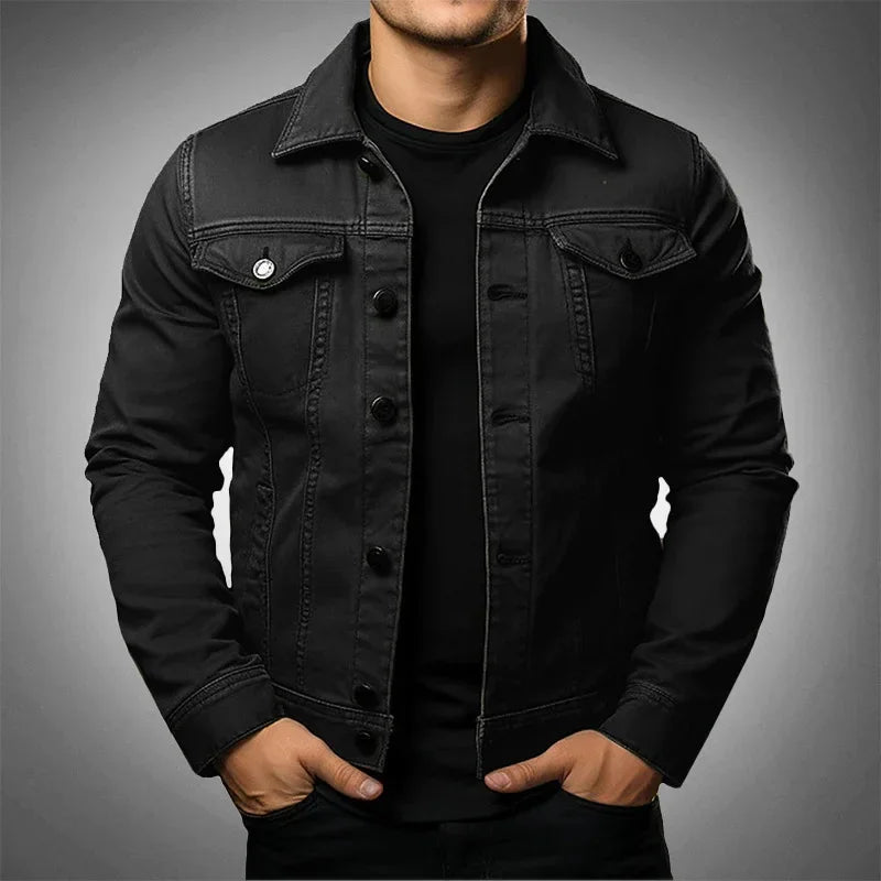 Men's Slim Fit Chest Pockets Denim Jacket | Relvorn