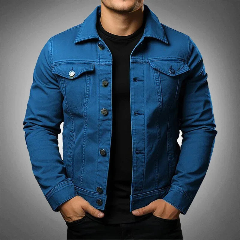 Men's Slim Fit Chest Pockets Denim Jacket | Relvorn
