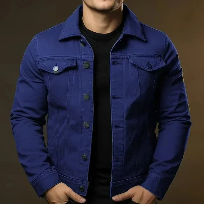 Men's Slim Fit Chest Pockets Denim Jacket | Relvorn