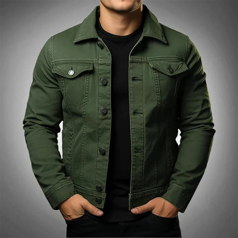 Men's Slim Fit Chest Pockets Denim Jacket | Relvorn
