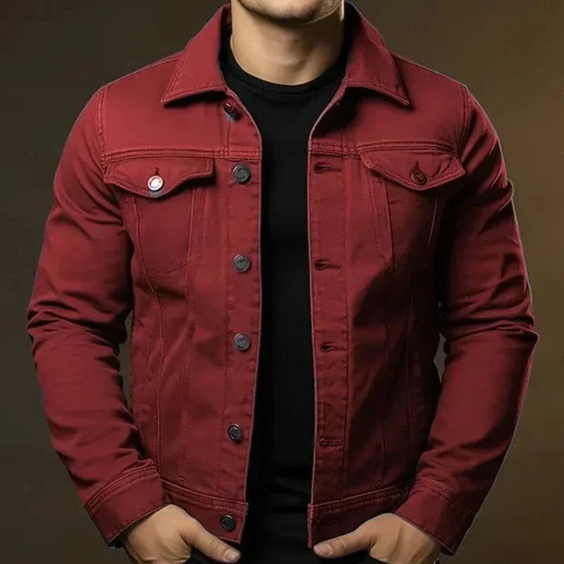 Men's Slim Fit Chest Pockets Denim Jacket | Relvorn