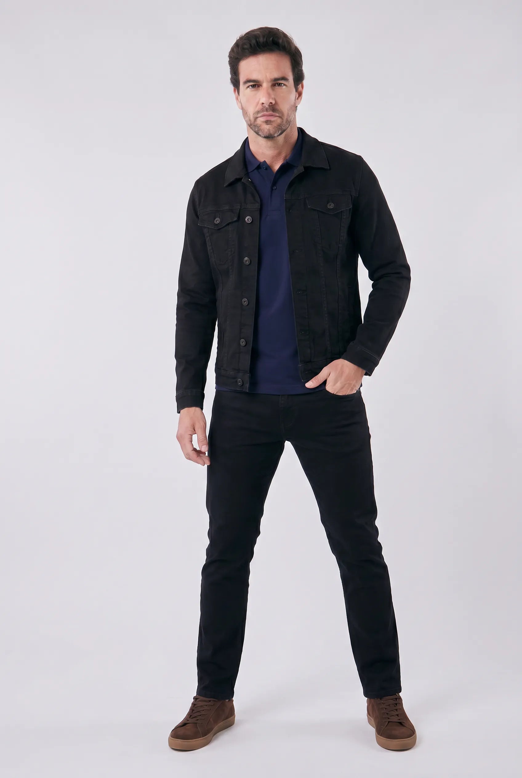 Men's Slim Fit Chest Pockets Denim Jacket | Relvorn