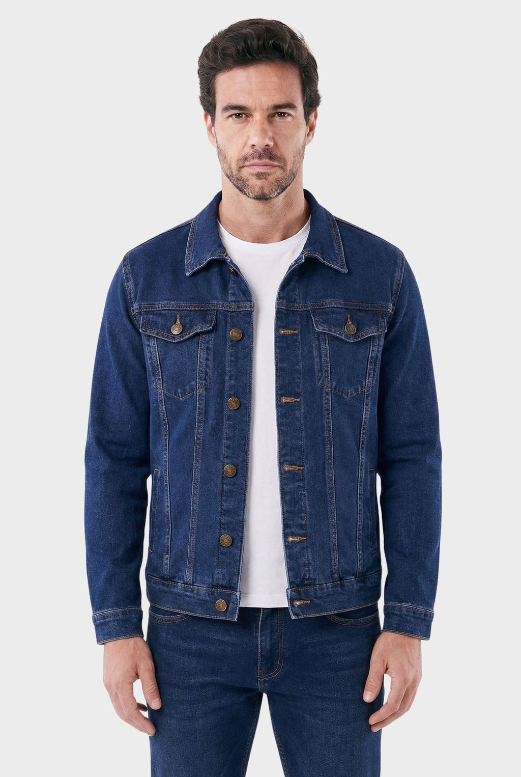 Men's Classic with Chest Pockets Denim Trucker Jacket | Relvorn