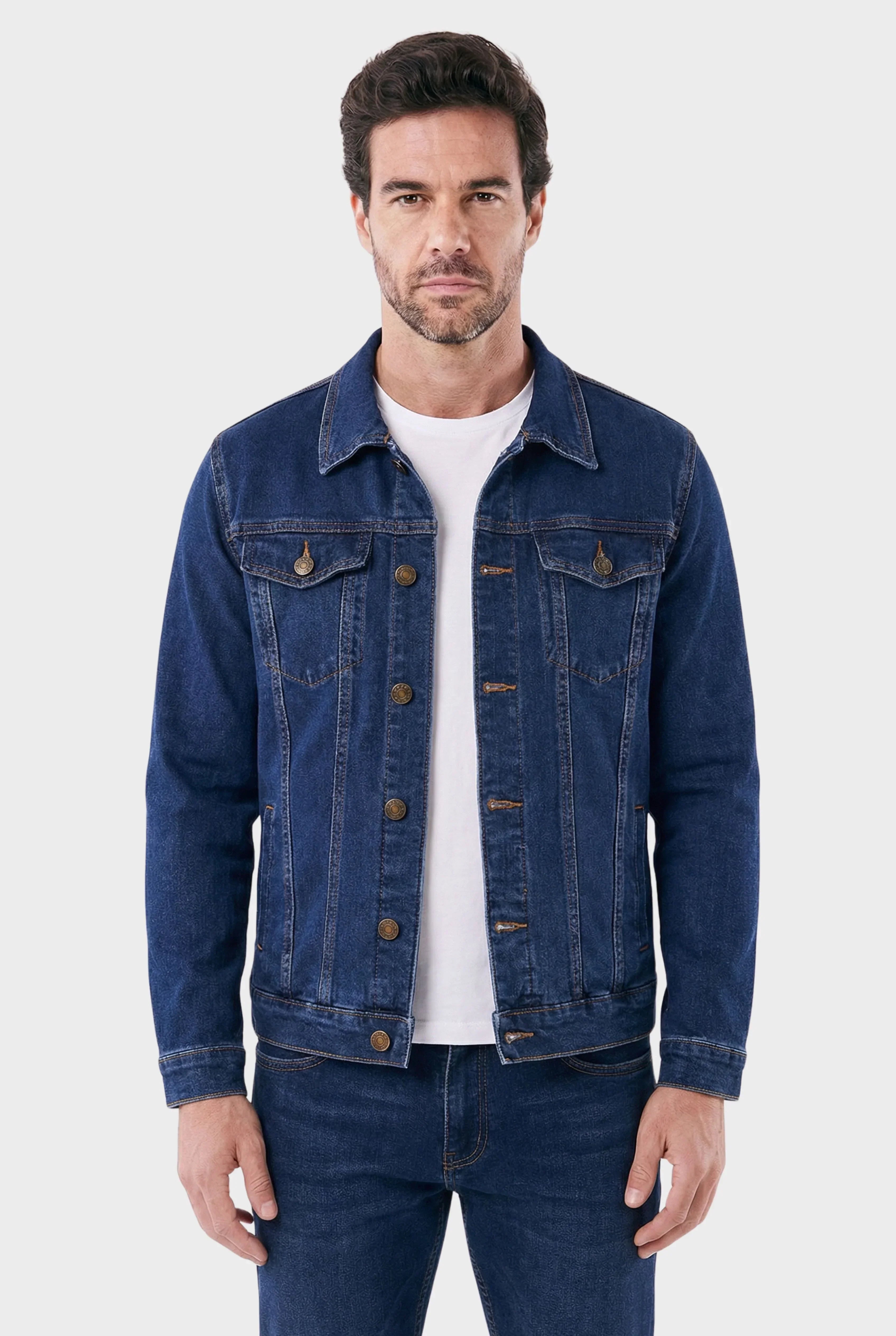 Men's Classic with Chest Pockets Denim Trucker Jacket | Relvorn