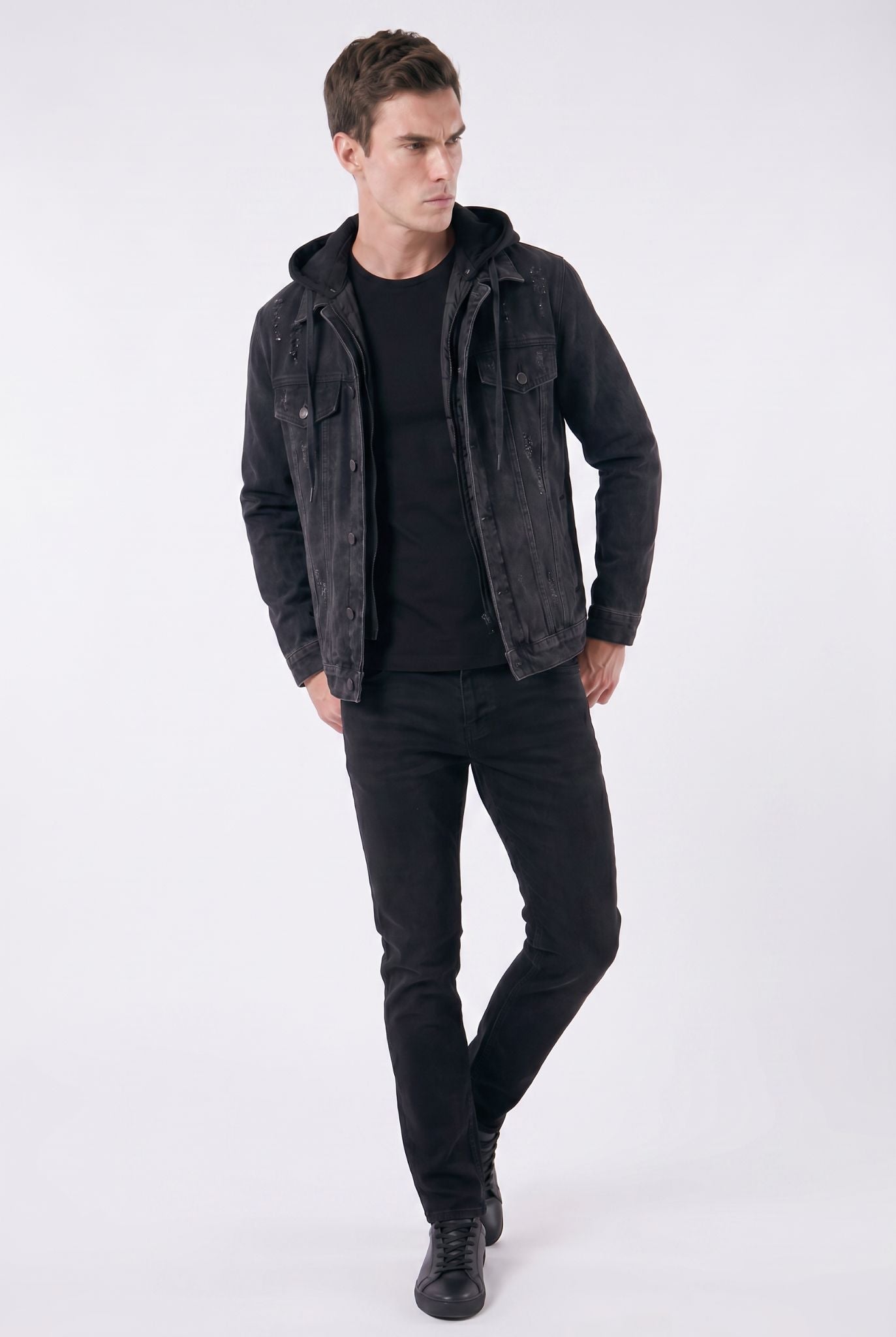 Men's Essentials Hooded Denim Trucker Jacket | Relvorn