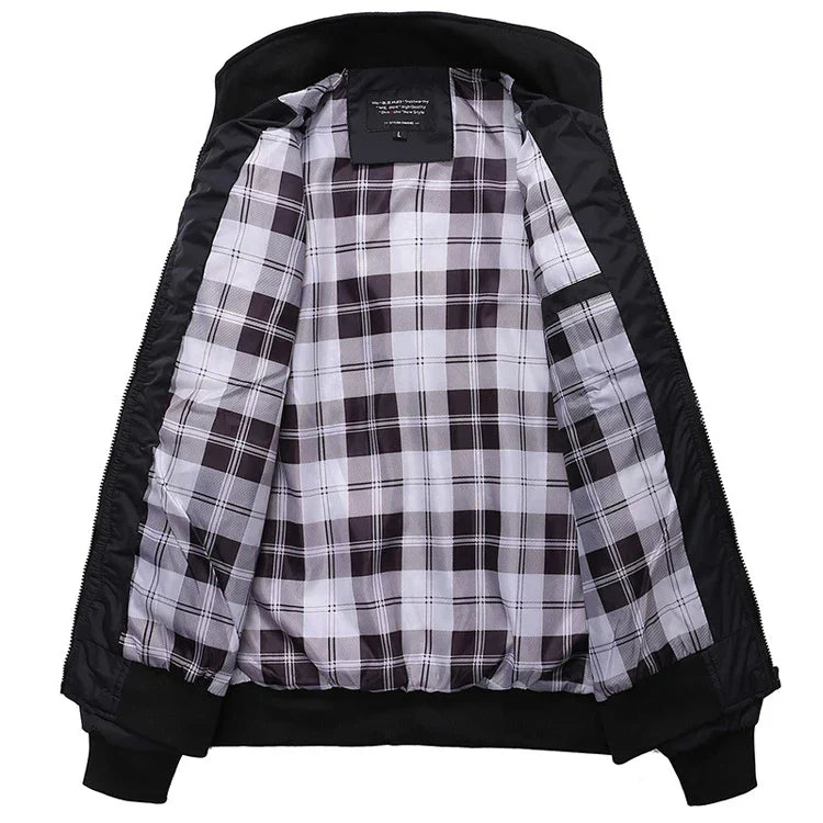 Men's Classic Checked Lining Bomber Jacket | Relvorn