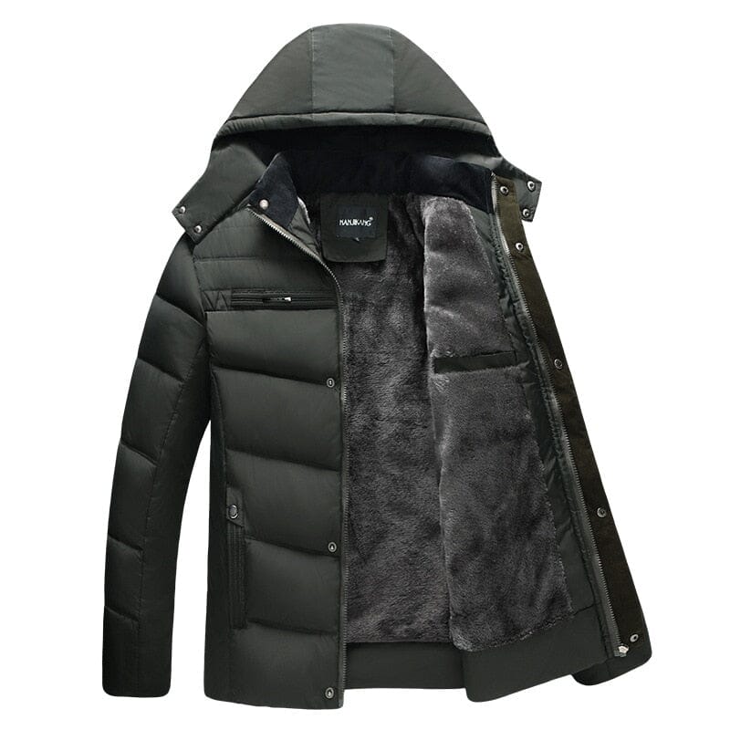 Men's Wool Lining and Removable Hood Puffer Jacket | Relvorn
